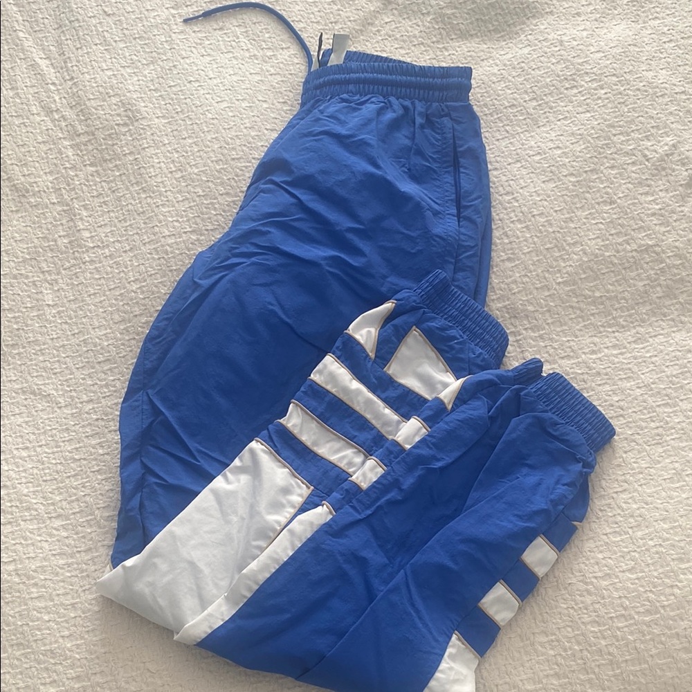 adidas Blue and White nylon track pants